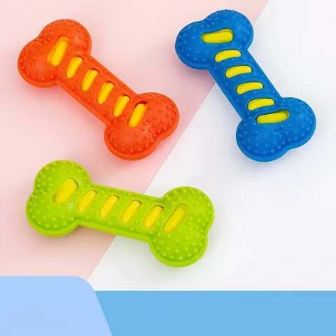 Jouet à Mâcher Sifflant pour Animaux Canard Os en Peluche Durable Nettoyage des Dents pour Chiens Jouet Interactif