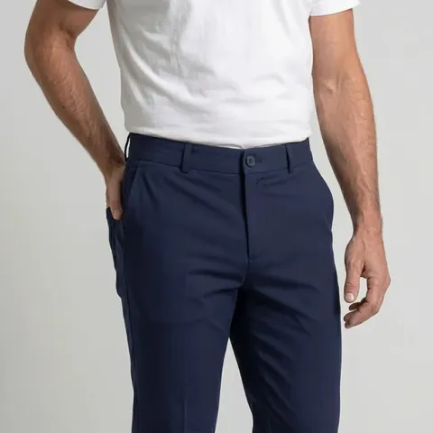 Pantalones de Algodón Casual de Negocios para Hombre 4-Way High Stretch Slim Fit Chino Color Sólido Oficina