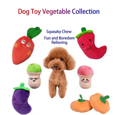 Giocattolo di Peluche per Animali Domestici per Cani a Forma di Frutta e Verdura Morbida per la Pulizia dei Denti Interattivo per Cani di Piccola e Media Taglia