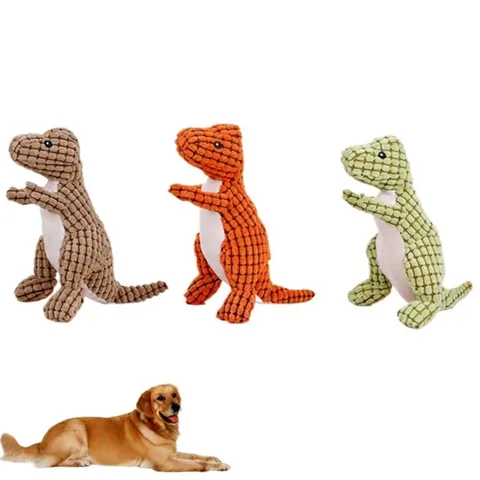 Haustier Quietschend Plüsch Dinosaurier Spielzeug Für Hunde Und Katzen Kord Backenzahn Reinigung Interaktives Kauspielzeug Kleine Mittlere Hunde Training