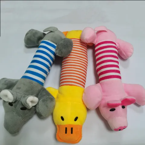 Jouet en Peluche Siffleur pour Animaux Forme Animale Longue Bande Rayée Jouet pour Chien pour Nettoyage des Dents Entraînement Interactif
