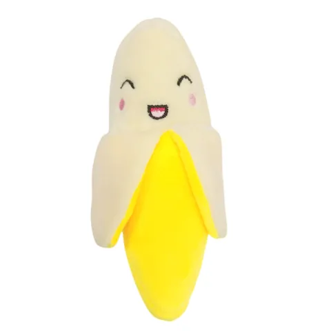 Jouet en Peluche pour Animaux Forme de Banane avec Sifflet Durable pour Chiens et Chats Jouet Interactif Molaire