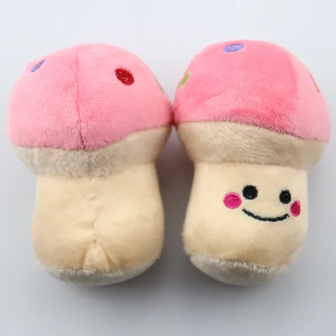 Jouet en Peluche Sifflant Champignon pour Animaux de Compagnie Jouet à Mâcher Doux pour Chiens Et Chats Résistant aux Morsures