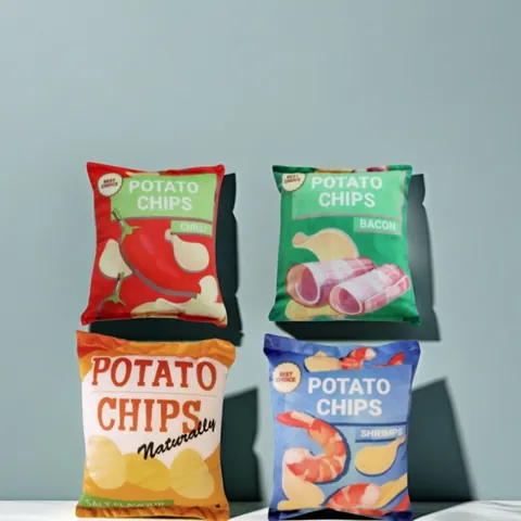 Kartoffelchiptüte Haustier Quietschspielzeug Plüsch Knisterpapier Bissfest Zahnpflege Weiches Spielzeug Für Hunde Und Katzen Training