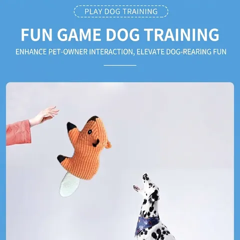 Quietschendes Plüsch Hundespielzeug Cord Eichhörnchen Form Bissfestes Kauspielzeug Zur Zahnreinigung Interaktives Haustier Trainingsspielzeug
