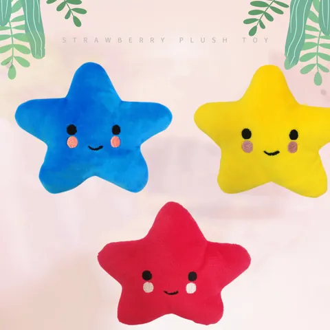 Haustier Quietschendes Plüsch Stern Spielzeug Weiches Kristall Samt Hund Kauspielzeug Zur Zahnreinigung Beruhigendes Besticktes Smiley Gesicht Haustierspielzeug