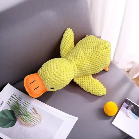 Quietschendes Plüsch-Hundespielzeug Weiches Mais-Fleece Ente Form Kauspielzeug Langlebig Zahnreinigung Welpe Haustier Spielkamerad Für Kleine Mittlere Hunde