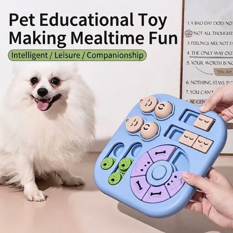 Pet Puzzle Toy Square Slow Feeder Dog Enrichment Game Interactive Food Dispenser For Cats Small Dogs Mental Stimulation Training Bowl