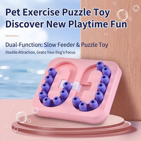 Jouet Interactif pour Chien Chat Puzzle Gamelle Lente Distributeur de Friandises Labyrinthe Blocs Coulissants Puzzle Box