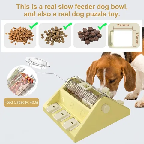 Interactive Dog Puzzle Toy Treat Dispenser Brain Training Level 3 Expert Sniffing Slow Feeder Medium Size Plastic Toy