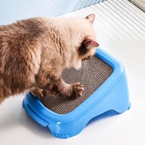 Moderne Schuine Kattenkrabplank Schuine Krabplank Bed Met Duurzaam PP-Frame En Vervangbare Kartonnen Kern Kattenspeelgoed