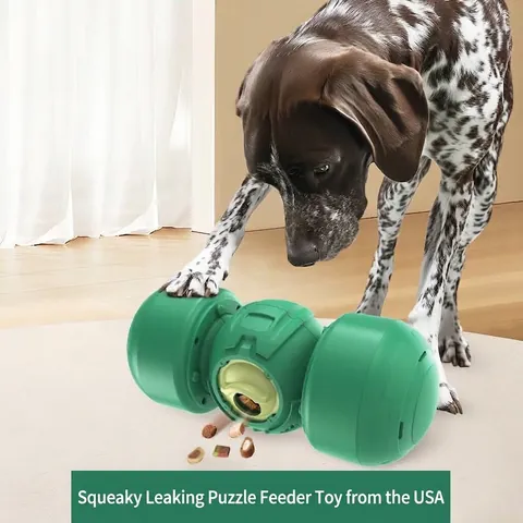 Jouet Interactif Distributeur de Friandises pour Chiens Puzzle Mangeoire Lente Avec Son Réglable en Plastique Durable