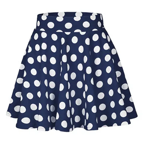 Women Polka Dot Mini Skirt High Waist Flared A-Line Bottom Retro Summer Casual Fashion Short Skirt For Daily Vacation Party
