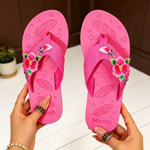 Infradito da Donna con Platform e Stella Marina Antiscivolo Suola Spessa Sandali con Ricamo Floreale Casual Scarpe Estive