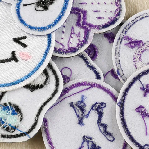 Quirky Cartoon Expression Embroidered Patches Polyester Iron On Ghost Heart Gamepad Patches For Clothing Bag DIY Decor