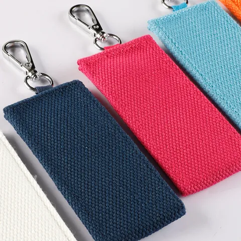 Korean Style Polyester Webbing Keychain DIY Handmade Carrier Strap For Bag Accessories Colorful Canvas Ribbon Keychain Pendant
