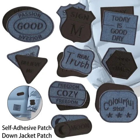 Parche Bordado Autoadhesivo Letra del Alfabeto de Mezclilla Insignia Termoadhesiva Para Reparación de Ropa DIY Costura