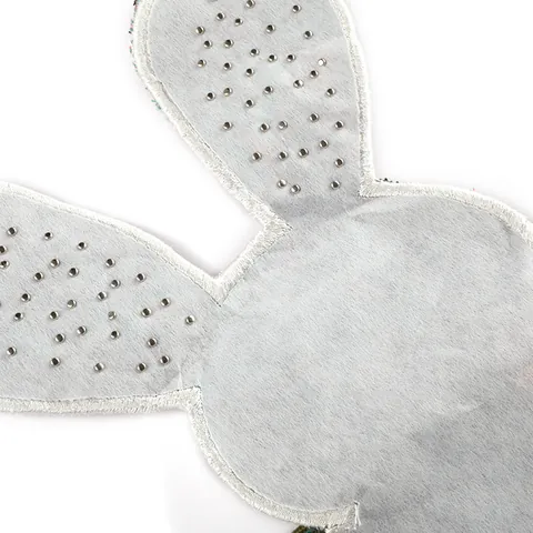 Cartoon Rabbit Embroidered Patch Beaded Rhinestone Artificial Pearl Jacquard Patch For DIY Apparel Accessories