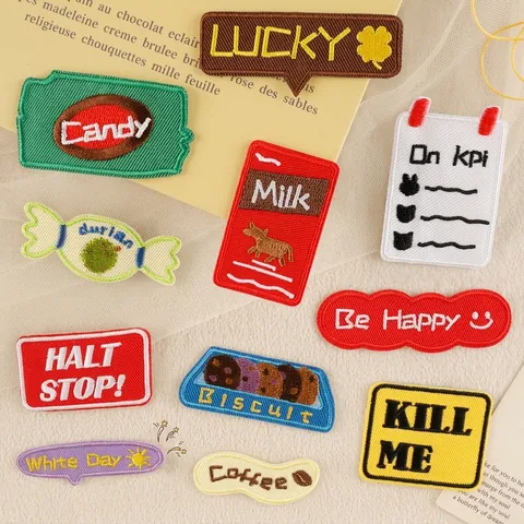 Embroidered Patch Personalized English Slogan Applique DIY Clothing Accessory Iron On Patch For Bags Jackets Notebooks Decorative Patch