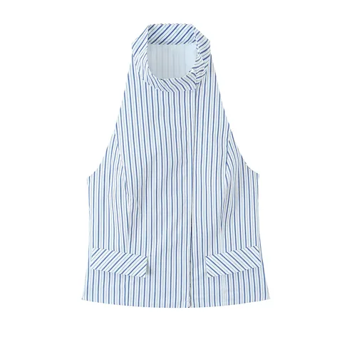 Set Due Pezzi Donna Estivo Con Top a Righe Scollo All'americana e Pantaloncini Mini in Cotone Casual per Vacanze