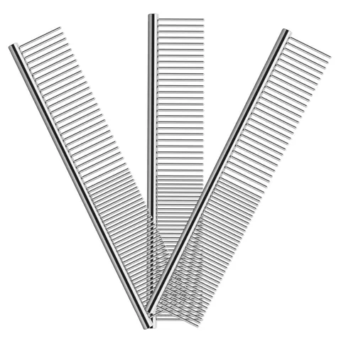 Professional Stainless Steel Pet Grooming Comb For Cats And Dogs Hair Removal Flea Dematting Tool For Long Short Hair Cleaning