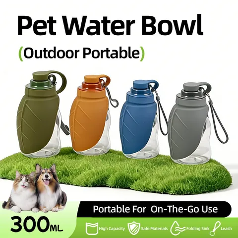 Draagbare Drinkfles voor Huisdieren Bladvormig Opvouwbaar Siliconen Honden Drinkbak Outdoor Reizen Dispenser voor Honden
