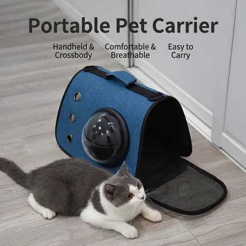 Borsa da Trasporto per Animali Traspirante Portatile Capsula Spaziale Finestra Trasparente PU Spalla Mano Viaggio per Gatti Cani Piccoli