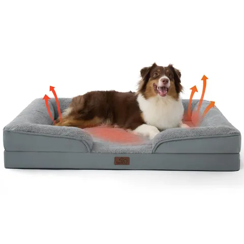 Orthopedic Memory Foam Pet Sofa Bed Removable Washable Pet Couch With Bolster Support For Large Medium Dogs Cats Home Pet Mattress