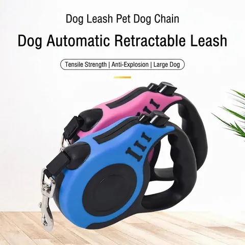 Automatic Retractable Pet Leash With Bone Print Durable Nylon Dog Lead For Large Dogs Walking Training Pet Traction Rope