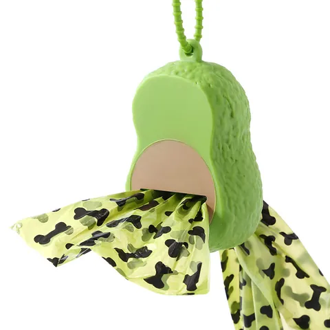 Creatieve Avocado Huisdier Poepzakhouder Draagbare Zakhouder Met Lanyard PVC Afval Opbergdoos Voor Buiten