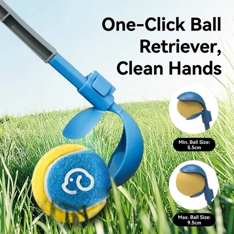 Lanceur de Balles Rétractable pour Animaux Jouet d'Entraînement Interactif Chien Lanceur de Balles de Tennis Portable pour Exercice en Plein Air Bâton Lanceur Durable