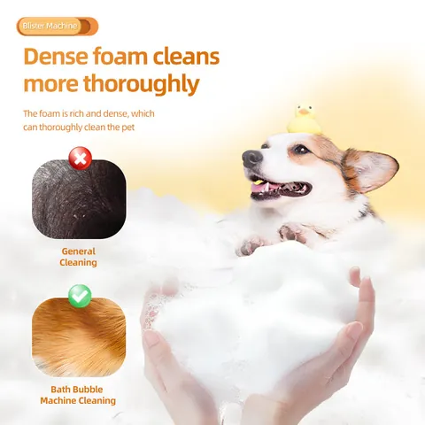 Espumador Eléctrico para Mascotas Patito Amarillo Máquina de Burbujas Automática Baño Perros Recargable Herramienta Aseo Gatos