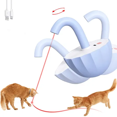Electric Automatic Laser Cat Toy Tumbler Design 360 Degree Rotating Interactive Kitten Toy USB Rechargeable Boredom Relief