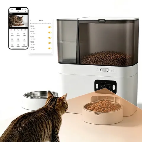Intelligenter Automatischer Futterautomat Und Wasserspender Mit HD-Kamera WiFi App Steuerung Für Katzen Hunde 5L Futter 3L Wasser