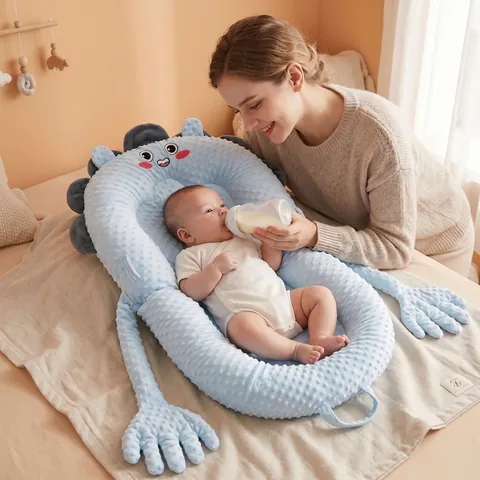 Portable Baby Lounger Nest Minky Dots Bionic Soothing Bed For Newborn Anti-Startle Infant Sleep Nest Foldable Travel Bed