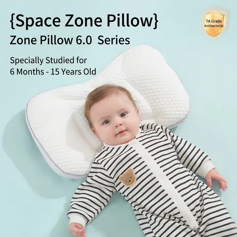 Almohada Ergonómica de Partición Espacial para Niños de 1 a 12 Años Espuma Viscoelástica Ortopédica Transpirable para Bebés
