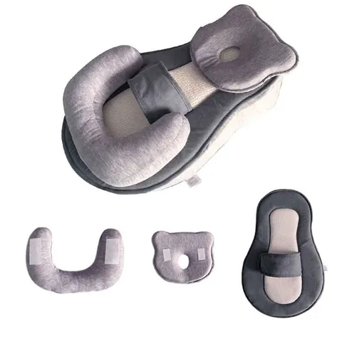 Almohada de Cuña Antireflujo para Lactantes Algodón Puro Artefacto de Alimentación para Recién Nacidos Cojín Desmontable Ajustable