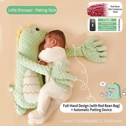 Baby Beruhigende Handflächenpuppe Plüsch Minky Dot Beruhigungsspielzeug Mit Fernbedienung Herzschlag Vibration Warme Kompresse Für Säuglinge