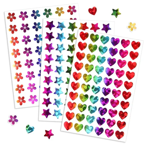 Holographic Heart Star Flower Stickers For Kids Colorful Laser Reward Stickers For Teacher Classroom Decor Reward Chart Decals