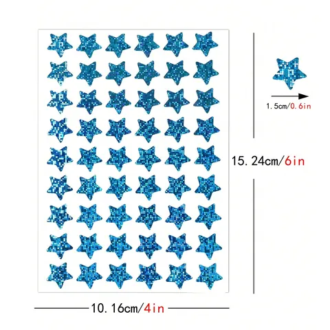 Holographic Laser Five-Pointed Star Stickers Colorful Smiley Face Kids Reward Self-Adhesive Scrapbooking Decorative Stickers