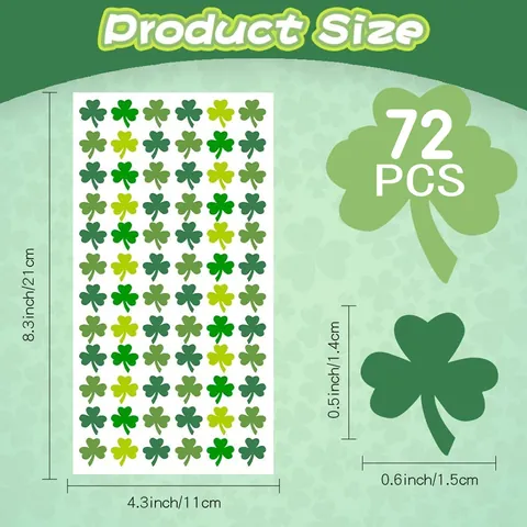 Autocollants Trèfle Vert Pour La Saint Patrick Lucky Irish Étiquettes Adhésives Pour Décoration De Fête