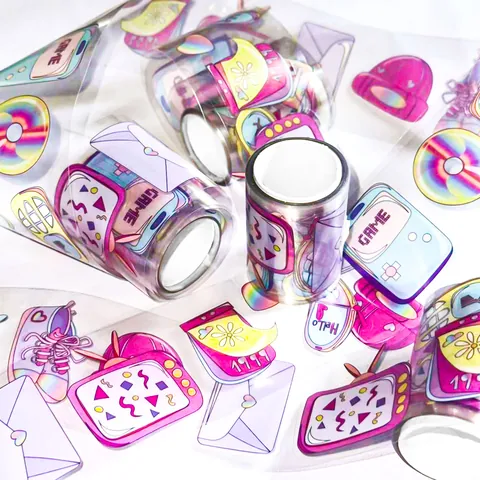 Y2K Rosa Mädchen PET Dekoratives Washi Tape Retro Cartoon Scrapbooking Zubehör Für DIY Journaling Kunst Handwerk Schreibwaren