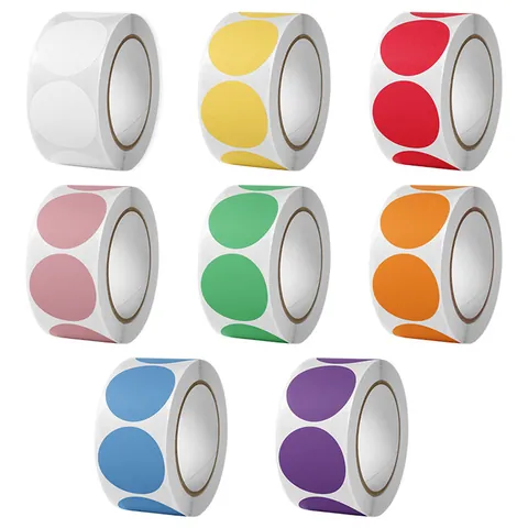 Étiquettes Autocollantes Rondes Colorées Marqueurs Circulaires pour DIY Scrapbooking Scellage d'Enveloppes Emballage Organisation Multicolore Papeterie Bureau