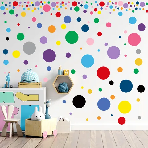 Colorful Polka Dot Wall Stickers DIY Removable PVC Round Decals For Bedroom Nursery Wardrobe Furniture Decoration