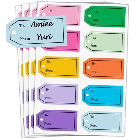 To From Name Gift Tags Stickers Self Adhesive Coated Paper Labels For Gift Wrapping Christmas Birthday Party Holiday Decor
