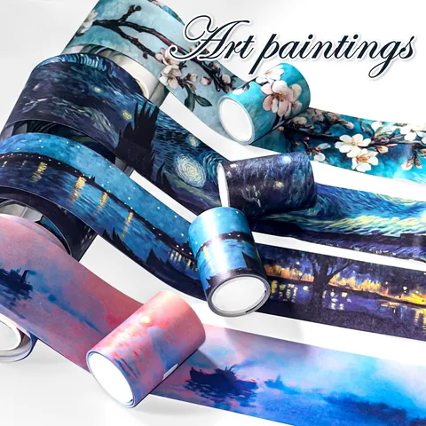 Impressionistische Ölgemälde Washi Tape Van Gogh Monet Berühmte Kunst Scrapbooking Dekorative Klebeband Papier DIY Journal Aufkleber