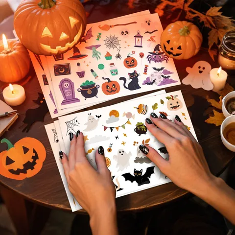 Halloween Cartoon Graffiti Aufkleber Bogen Wasserdicht PVC Kürbis Geist Fledermaus Aufkleber Für DIY Scrapbook Party Deko