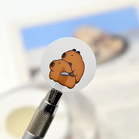 Cartoon Wasserschwein Tier Aufkleber Rolle Runde Versiegelungsetiketten Für Laptop Wasserflasche Sammelalbum DIY Dekoration Kunstdruckpapier Farbig Bedruckt