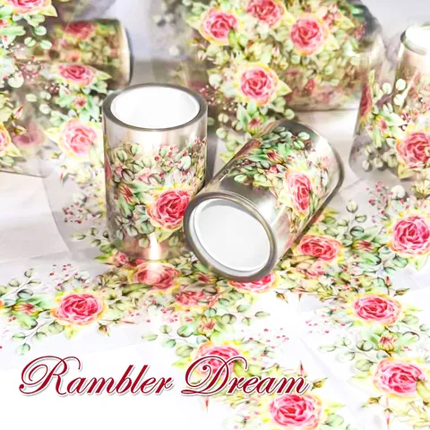 Vintage Floral PET Dekoratives Klebeband Rambler Dream Rosa Rose Blätter Muster Künstlerische Schreibwaren Washi Tape Für DIY Scrapbooking Journal