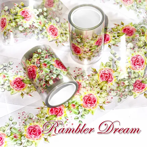 Vintage Floral PET Dekoratives Klebeband Rambler Dream Rosa Rose Blätter Muster Künstlerische Schreibwaren Washi Tape Für DIY Scrapbooking Journal